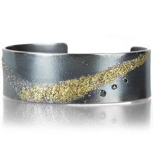 Kate Maller Narrow Black & Gold Slice Cuff  | Quadrum Gallery