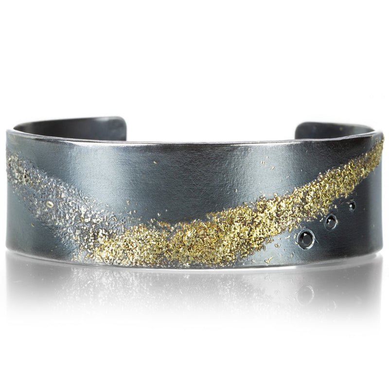 Kate Maller Narrow Black & Gold Slice Cuff  | Quadrum Gallery