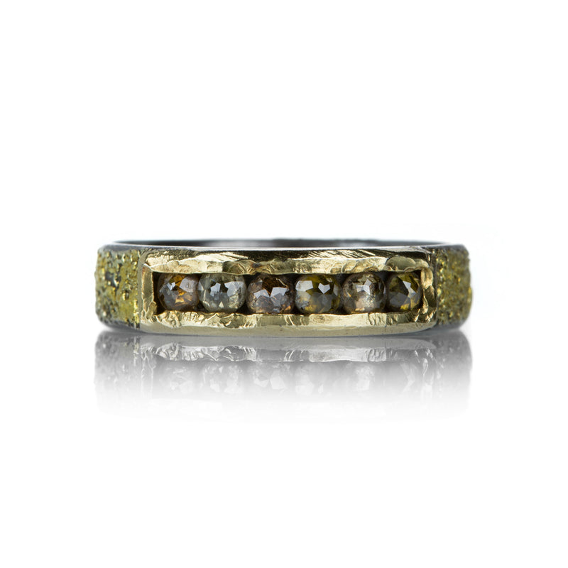 Kate Maller Champagne Black and Gold Channel Ring | Quadrum Gallery