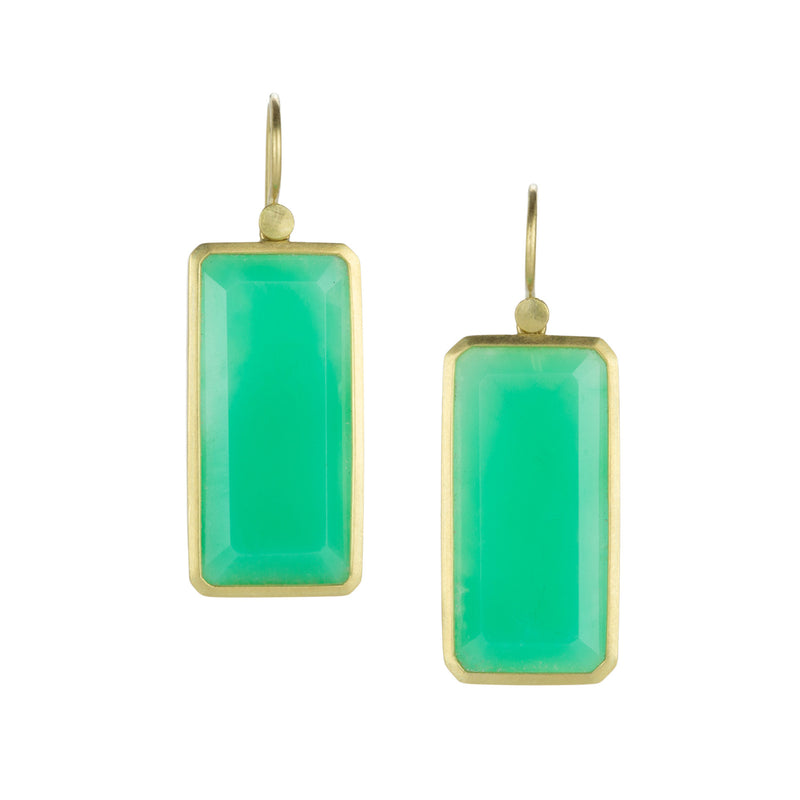 Lola Brooks Emerald Cut Chrysoprase Drop Earrings | Quadrum Gallery