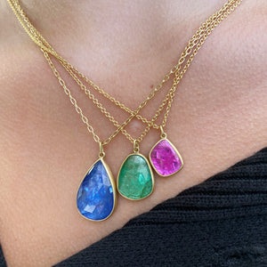 Lola Brooks Faceted Teardrop Tanzanite Pendant Necklace | Quadrum Gallery