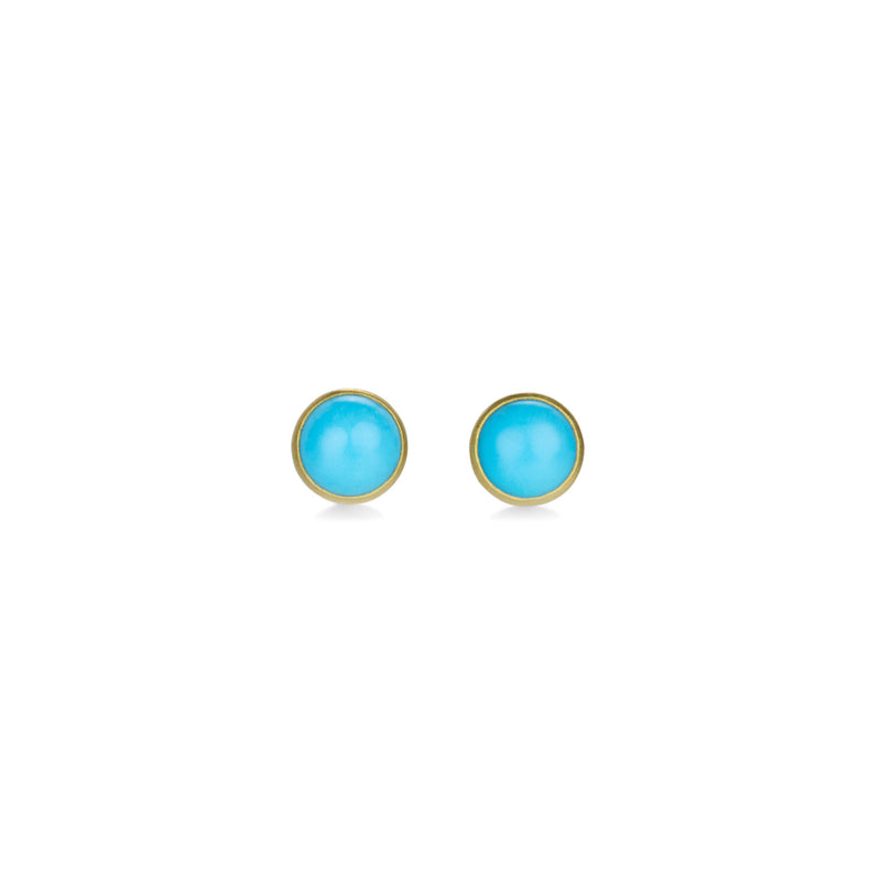 Lola Brooks 18k Round Sleeping Beauty Turquoise Studs | Quadrum Gallery