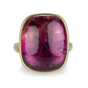 Lola Brooks Pink Orange Cushion Tourmaline Ring | Quadrum Gallery