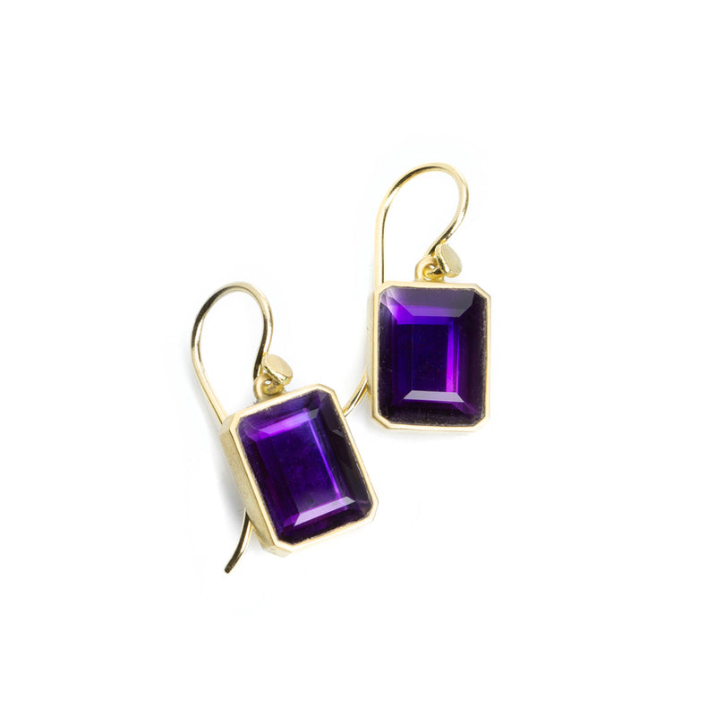 Lola Brooks Emerald Cut Amethyst Portrait Earrings | Quadrum Gallery