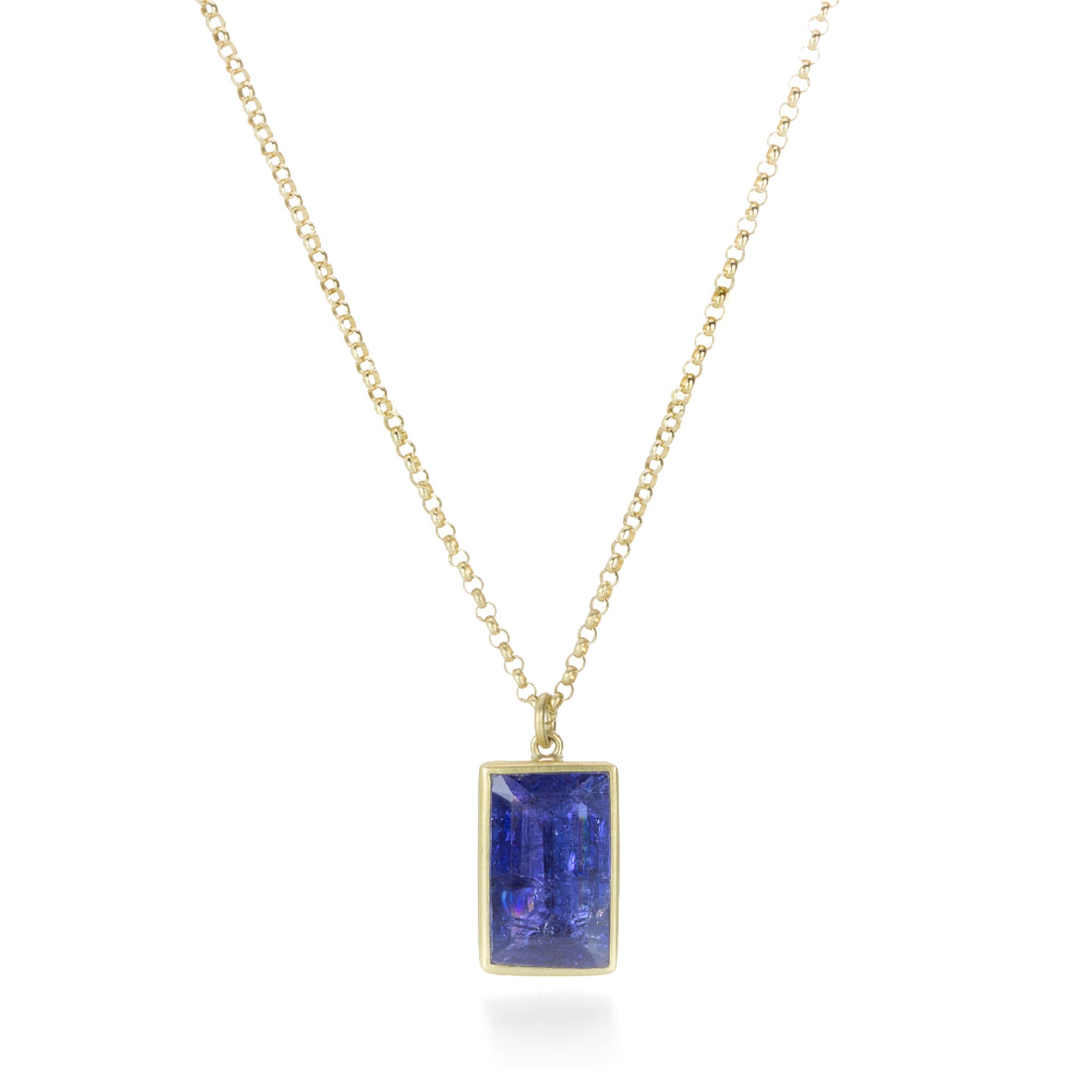 Rectangular Tanzanite Pendant Necklace - Main Image