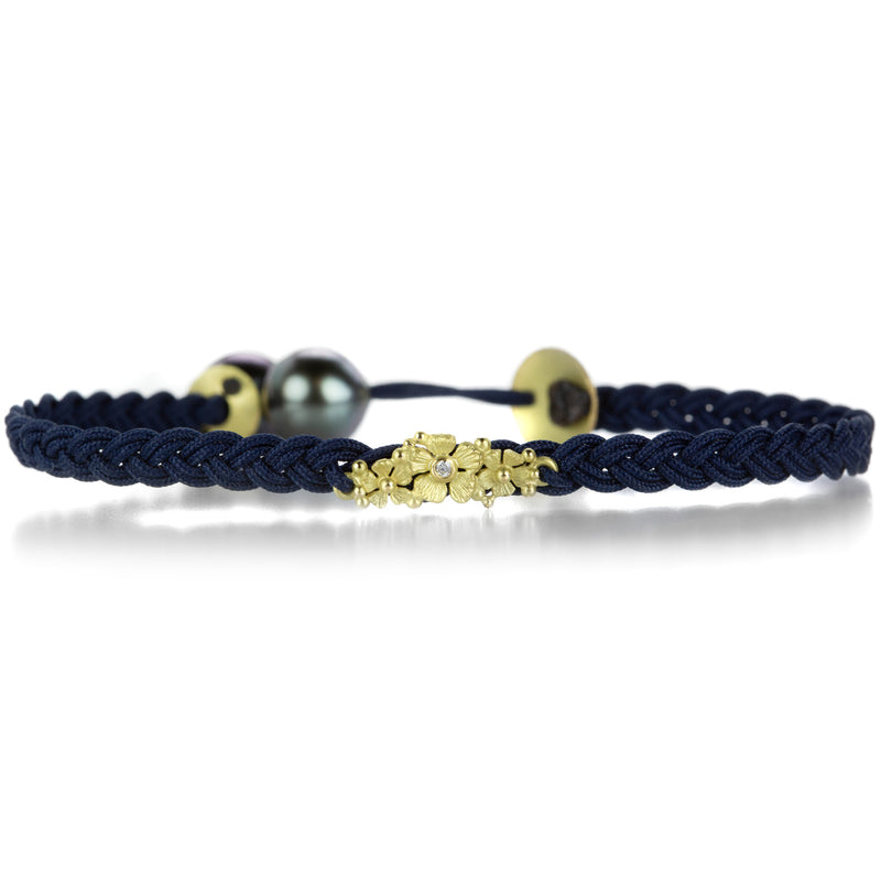 Lene Vibe Braided Navy Floral Bracelet | Quadrum Gallery