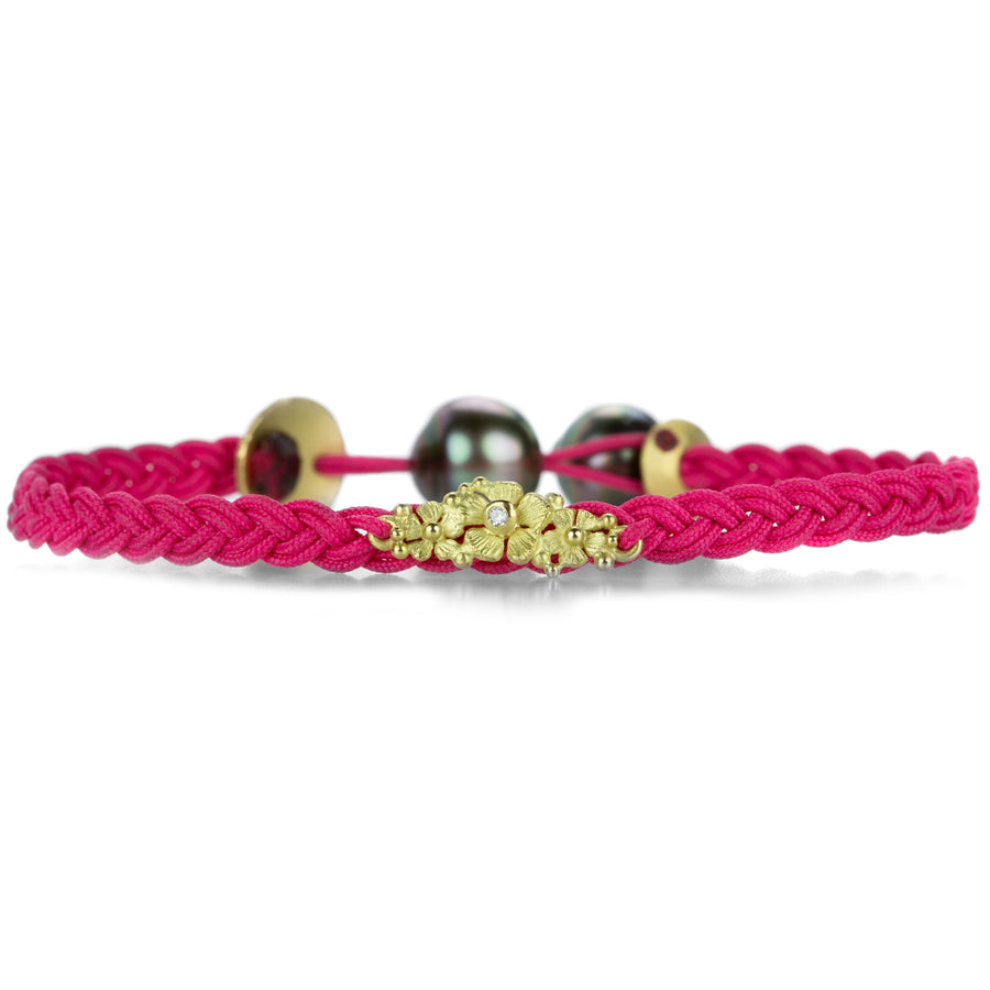 Lene Vibe Braided Pink Floral Bracelet  | Quadrum Gallery