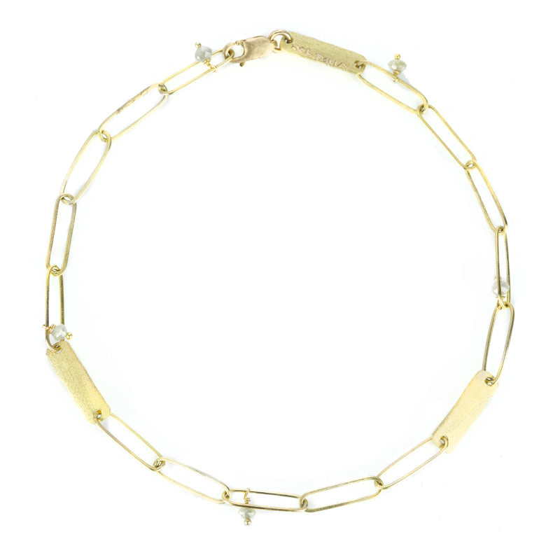 Lene Vibe Paperclip Bracelet with Gray Diamond Beads | Quadrum Gallery