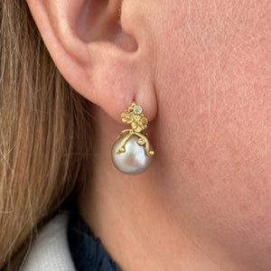 Lene Vibe Floral Pink South Sea Pearl Earrings | Quadrum Gallery