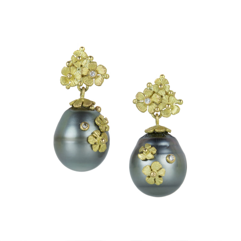 Lene Vibe Floral Tahitian Pearl Drop Earrings | Quadrum Gallery