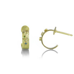 Lene Vibe Yellow and Green Diamond Hoops | Quadrum Gallery