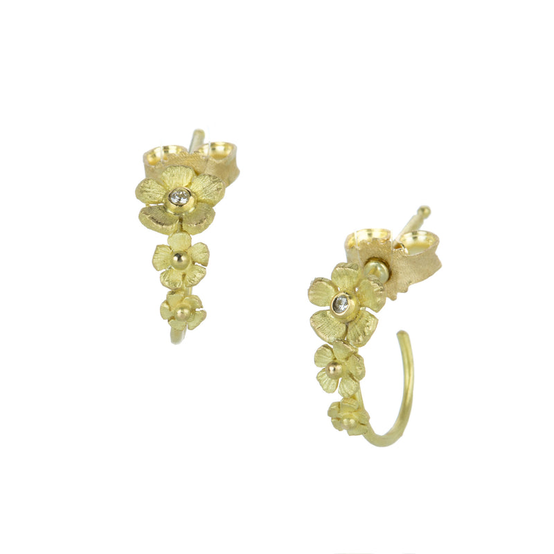 Lene Vibe Floral Hoops with Diamonds | Quadrum Gallery
