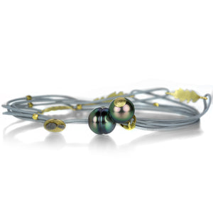 Lene Vibe Triple Leaf Bracelet with Tahitian Pearls | Quadrum Gallery