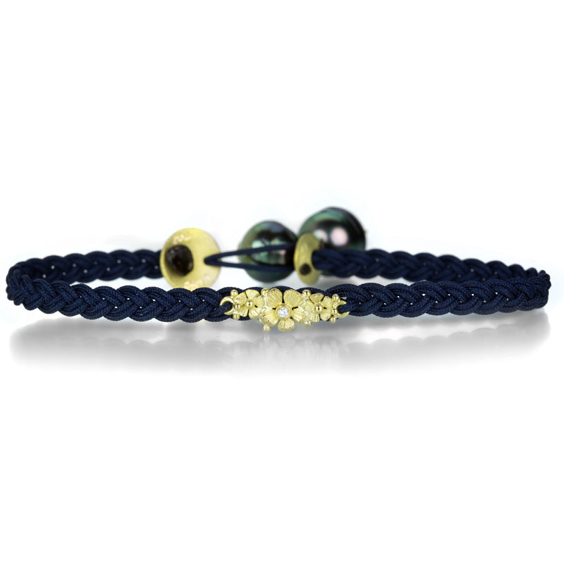 Lene Vibe Navy Floral Cluster Braided Bracelet | Quadrum Gallery