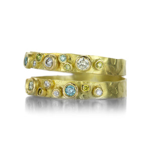 Lene Vibe Double Stacked Bands with Multicolored Diamonds | Quadrum Gallery