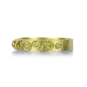 Lene Vibe Hammered Band with Multicolored Diamonds | Quadrum Gallery