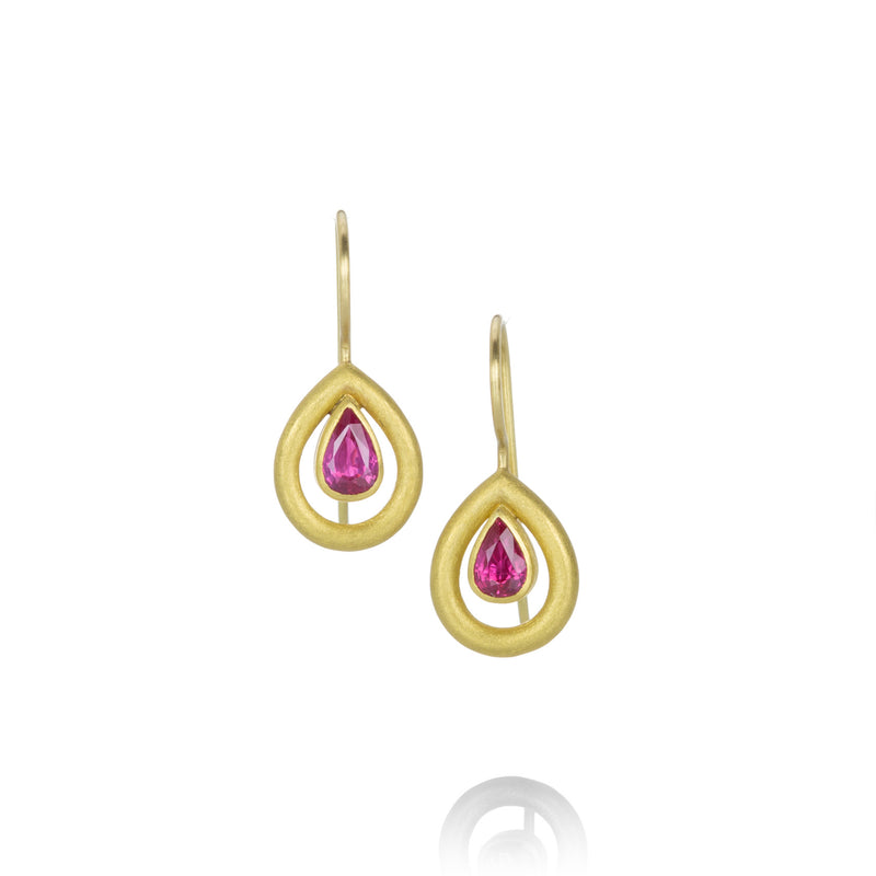 Mallary Marks Pink Sapphire Halo Earrings | Quadrum Gallery
