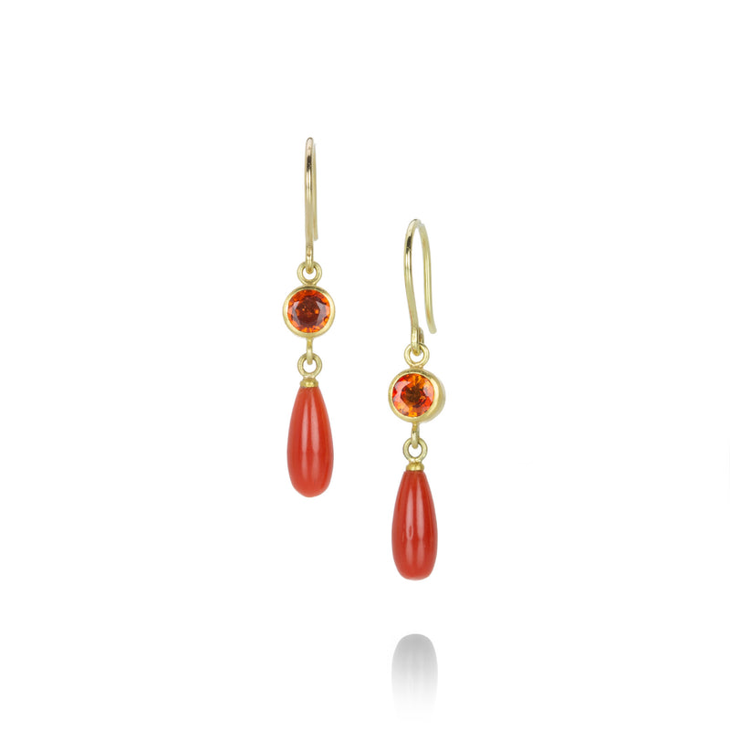 Mallary Marks Sapphire and Coral Apple & Eve Earrings | Quadrum Gallery