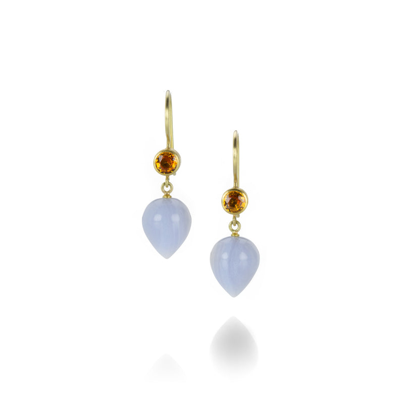 Mallary Marks Orange Sapphire and Agate Apple & Eve Earring | Quadrum Gallery