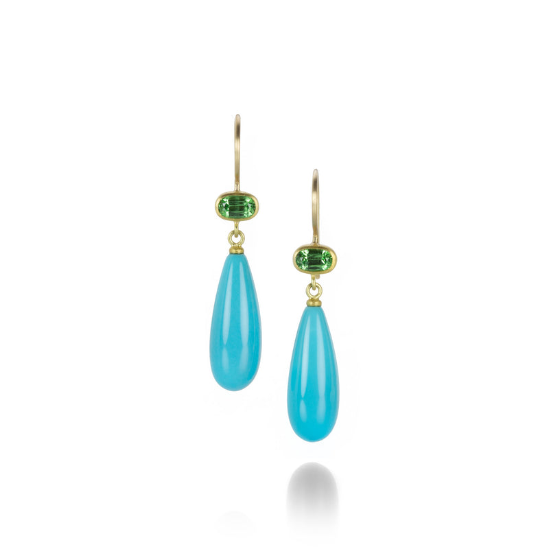 Mallary Marks Tsavorite and Turquoise Apple & Eve Earrings | Quadrum Gallery
