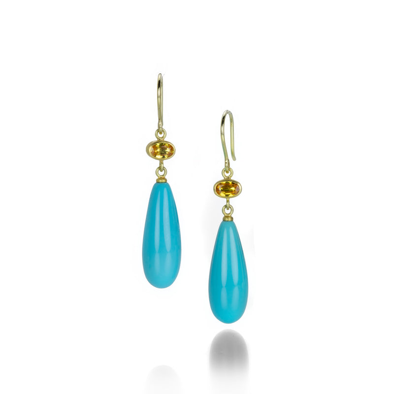 Mallary Marks Yellow Sapphire and Turquoise Apple & Eve Earrings | Quadrum Gallery