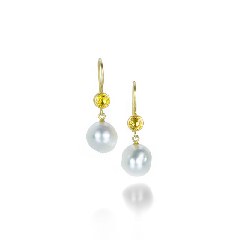 Mallary Marks Yellow Sapphire and Pearl Apple & Eve Earrings | Quadrum Gallery