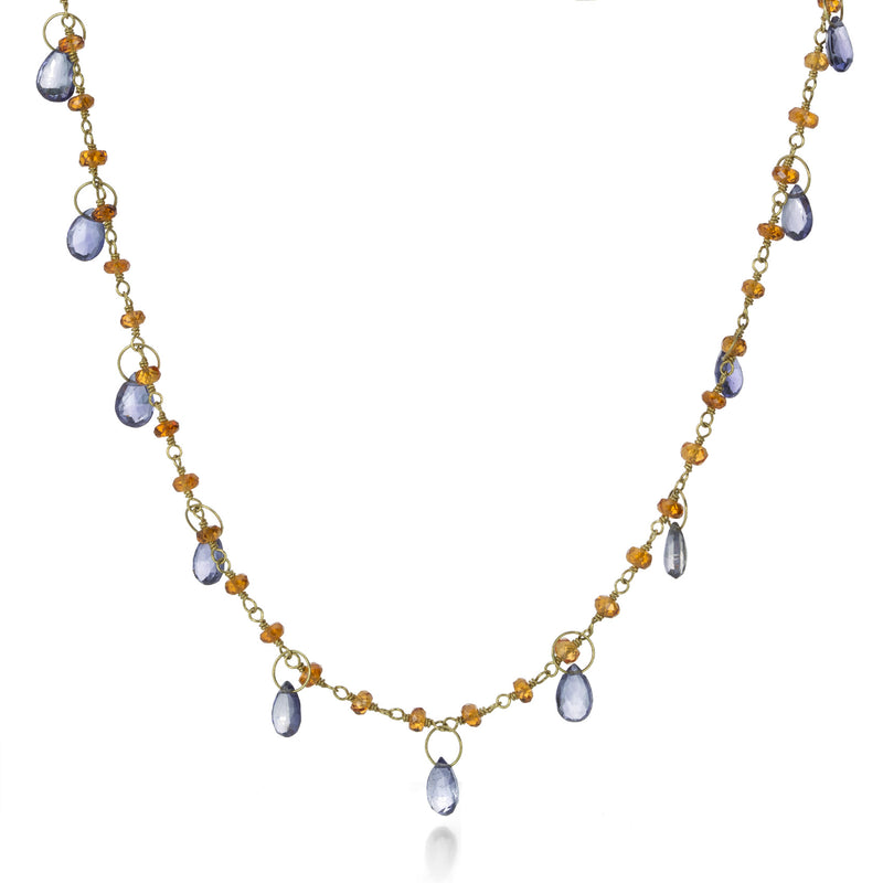 Mallary Marks Spessartite Garnet Necklace with Iolite Briolettes | Quadrum Gallery