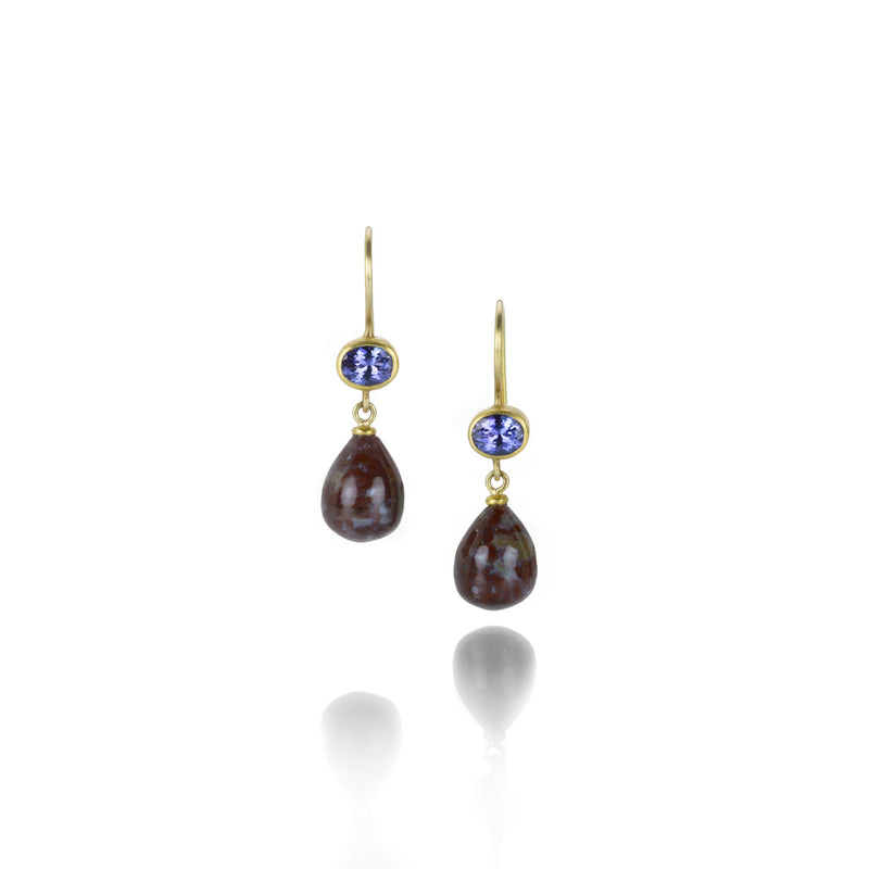 Mallary Marks Tanzanite and Plum Agate Apple & Eve Earrings | Quadrum Gallery