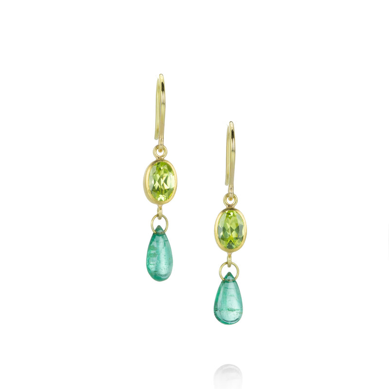 Mallary Marks Chrysoberyl and Emerald Apple & Eve Earrings | Quadrum Gallery