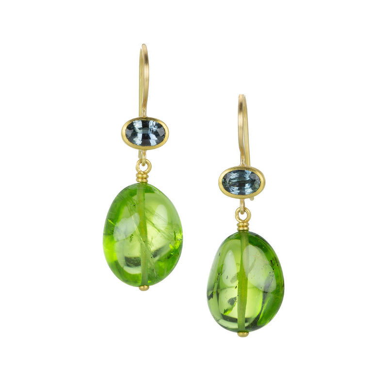 Mallary Marks Blue Sapphire and Peridot Apple & Eve Earrings | Quadrum Gallery