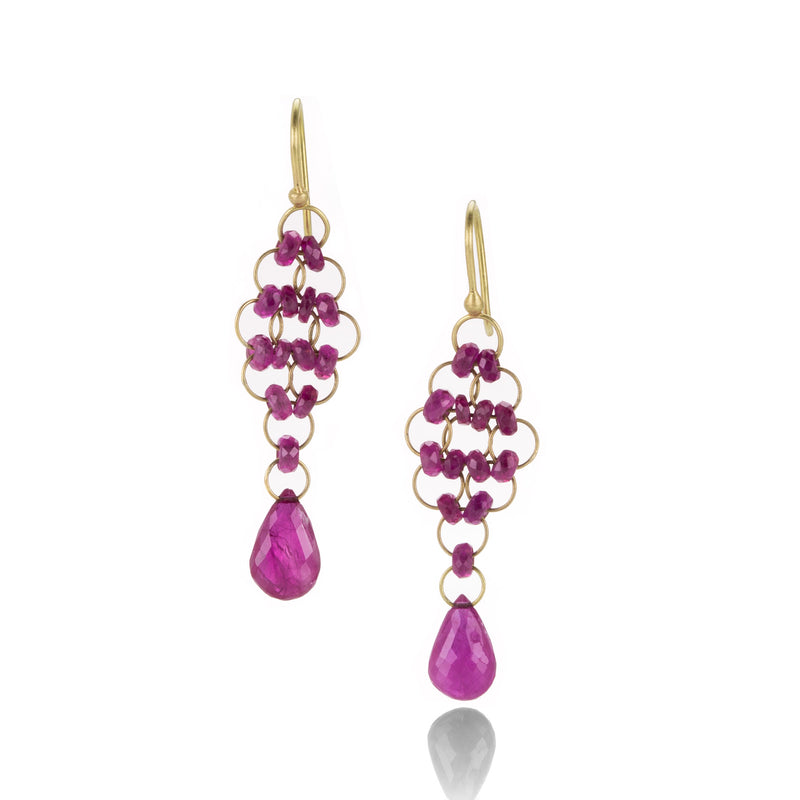 Gold pearls and ruby beads earings designs with weight || Gold stud earrings  designs collection