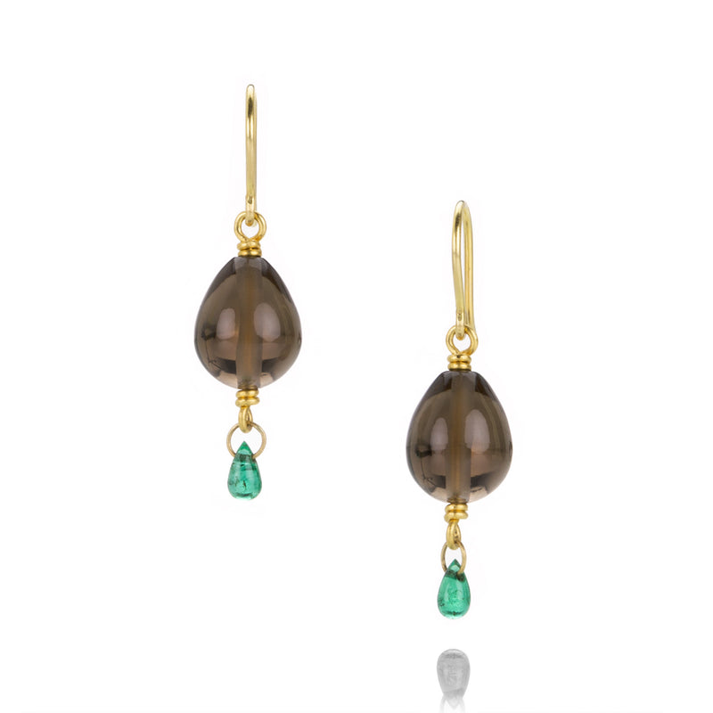 Mallary Marks Smoky Quartz and Emerald Spun Sugar Earrings | Quadrum Gallery