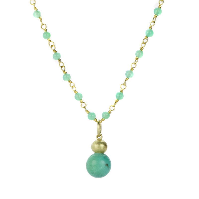 Mallary Marks Chrysoprase Necklace with Turquoise Buoy Pendant | Quadrum Gallery