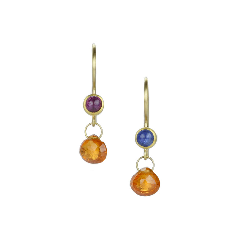 Mallary Marks Sapphire and Garnet Apple & Eve Drop Earrings | Quadrum Gallery