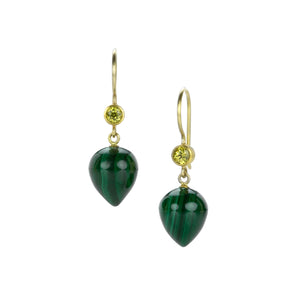 Mallary Marks 18k Mali Garnet and Malachite Apple & Eve Earrings | Quadrum Gallery