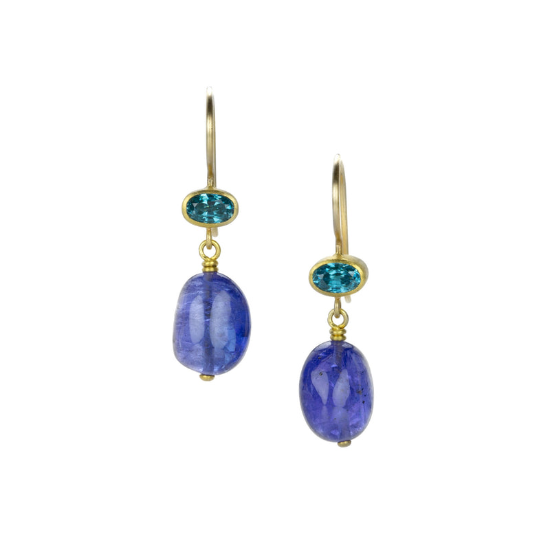 Mallary Marks Blue Zircon and Tanzanite Apple & Eve Earrings | Quadrum Gallery