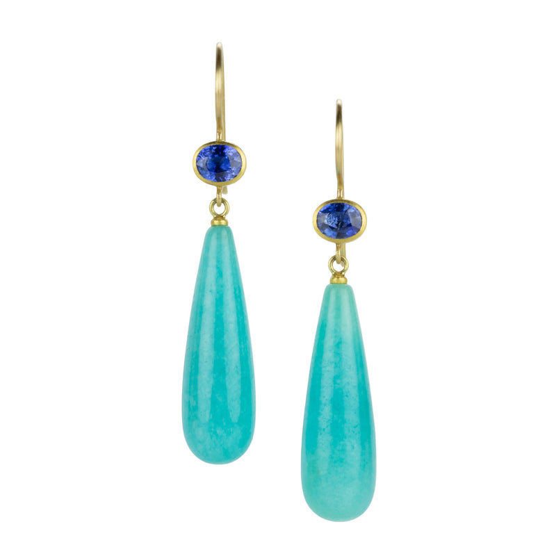 Mallary Marks Navy Sapphire and Amazonite Apple & Eve Earrings | Quadrum Gallery