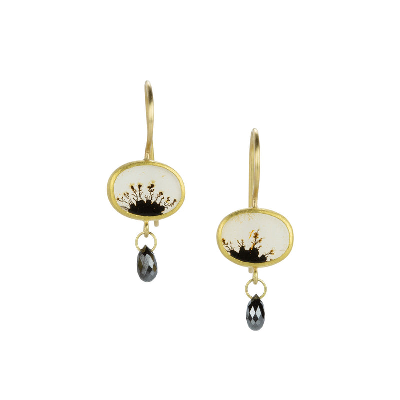 Mallary Marks Agate and Black Diamond Apple & Eve Earrings | Quadrum Gallery
