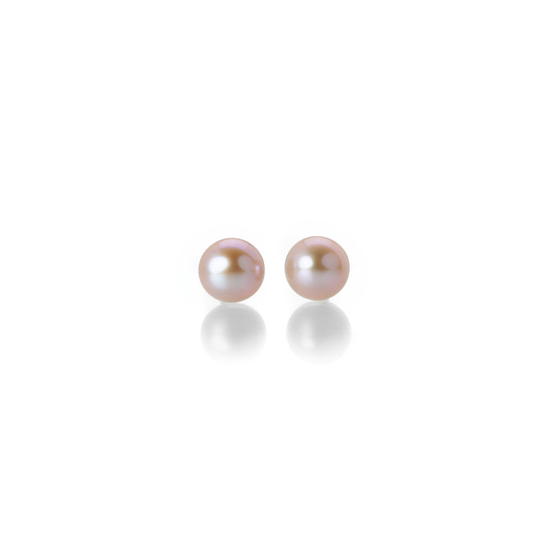 Maria Beaulieu 7mm Pink Freshwater Pearl Stud Earrings | Quadrum Gallery