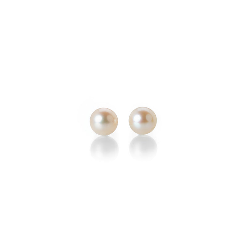 Maria Beaulieu Soft Apricot Freshwater Pearl Stud Earrings | Quadrum Gallery