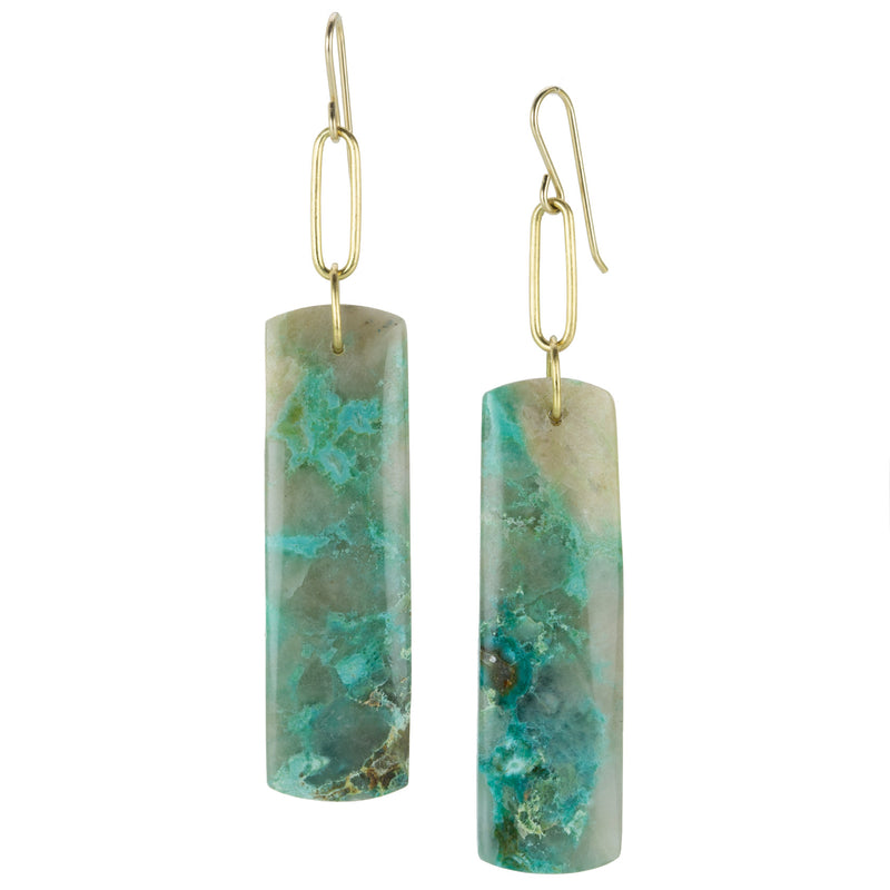 Maria Beaulieu Rectangular Chrysocolla Earrings | Quadrum Gallery