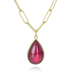 Maria Beaulieu Cabochon Ruby Teardrop Pendant (Pendant Only) | Quadrum Gallery