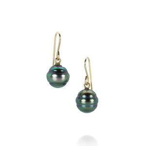 Maria Beaulieu 18k Tahitian Multicolor Circle Pearl Earrings | Quadrum Gallery