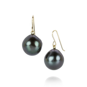 Maria Beaulieu Squid Ink Baroque Tahitian Pearl Earrings | Quadrum Gallery