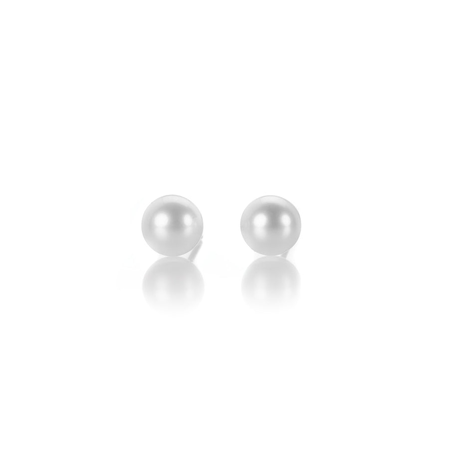 Maria Beaulieu 6mm Round White Pearl Studs | Quadrum Gallery