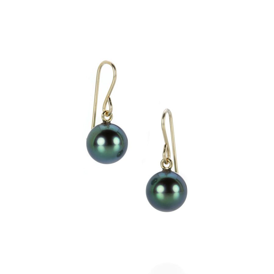 Maria Beaulieu Peacock Green Tahitian Pearl Earrings | Quadrum Gallery