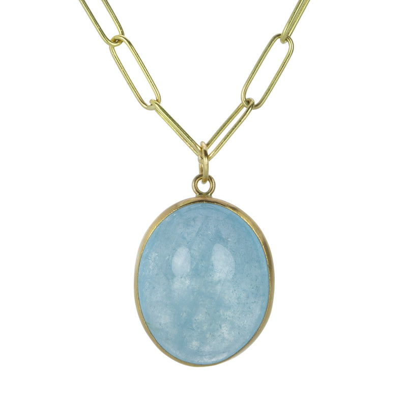 Maria Beaulieu Oval Cabochon Aquamarine Pendant (Pendant Only) | Quadrum Gallery