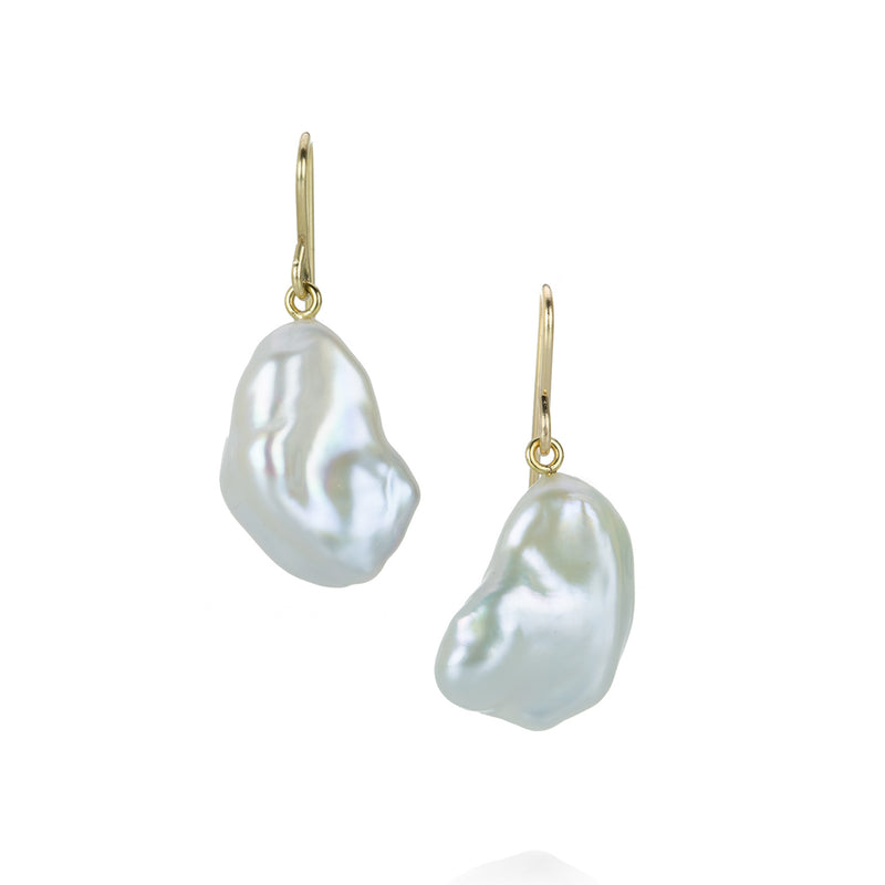 Maria Beaulieu Baroque White Freshwater Pearl Drop Earrings | Quadrum Gallery