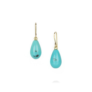 Maria Beaulieu Small Smooth Turquoise Drop Earrings | Quadrum Gallery