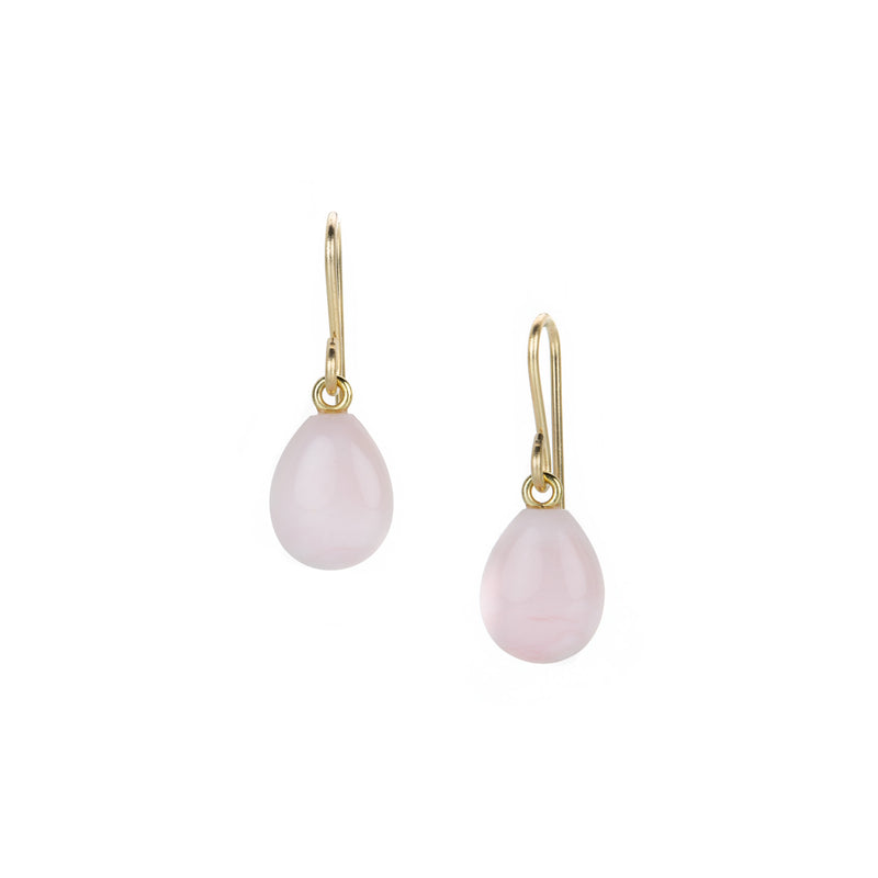Maria Beaulieu Smooth Flat Pink Opal Teardrop Earrings | Quadrum Gallery